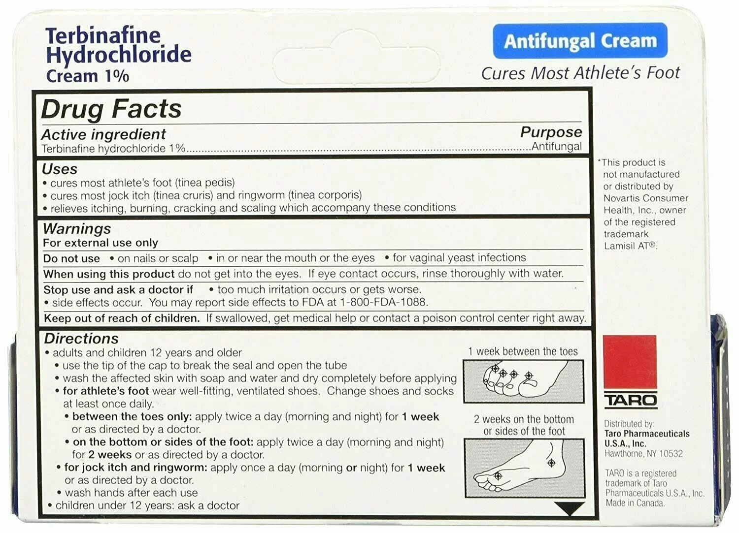 Taro Terbinafine Hydrochloride Cream 1% 1 oz (Pack of 3) P876