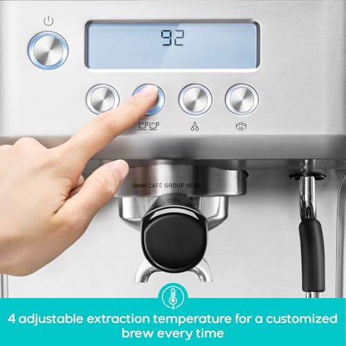 CASABREWS Ultra Espresso Machine with LCD Display and Milk Frother F67569