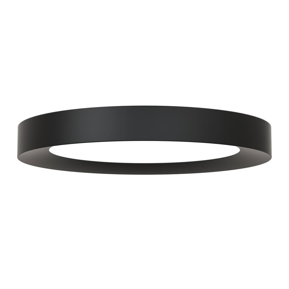 Home Decorators Collection Calloway 15 in. Matte Black Selectable LED Flush Mount