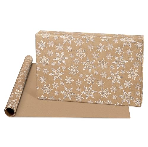 American Greetings Vintage Kraft Christmas Wrapping Paper Rolls, 4 Rolls, 80 sq. ft. D740