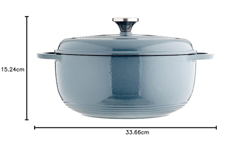 Lodge 6 Quart Enameled Cast Iron Dutch Oven with Lid, Indigo A835868