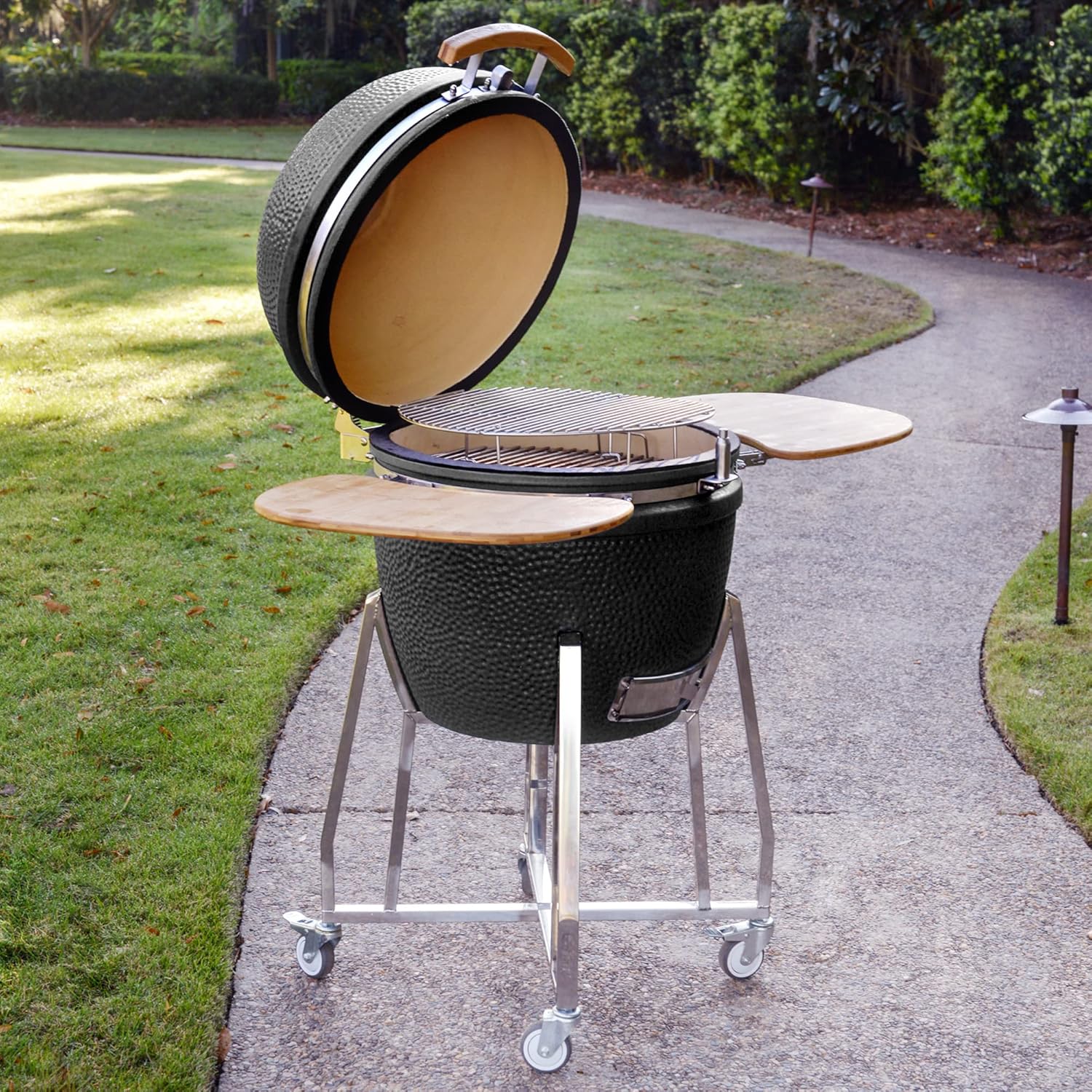 Lifesmart 15 Kamado 6-in-1 Grill with Stainless Steel Cart T234