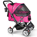 Wonderfold Pet 4 Wheels Folding Pet Stroller for Dogs/Cats with Reversible Handle Bar, Zipperless Entry, Easy One-Hand Fold with