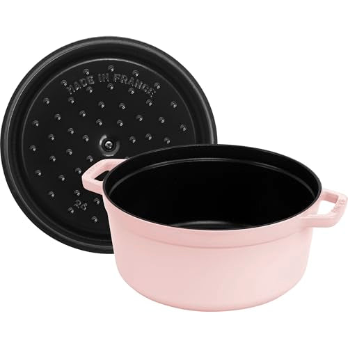 STAUB Cast Iron Dutch Oven 5.5-qt Round Cocotte, Black Matte P4487