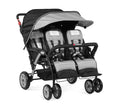 Foundations Quad Sport 4-Passenger Folding Stroller with Canopy, 5-Point Harness, Foot-Brake, Red