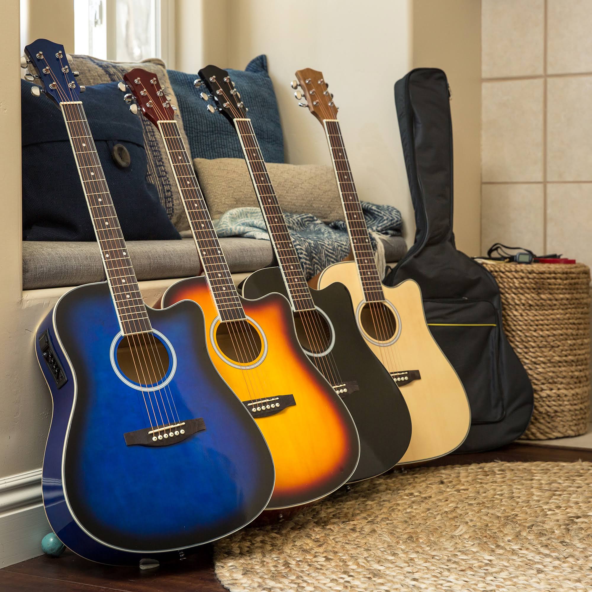 Best Choice Products 41in Acoustic Electric Cutaway Guitar Set with Accessories O323