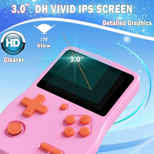 Great Boy 32 Bit Handheld Game Console with 139 Games, 3.0 Inch IPS Screen, Blue G9348