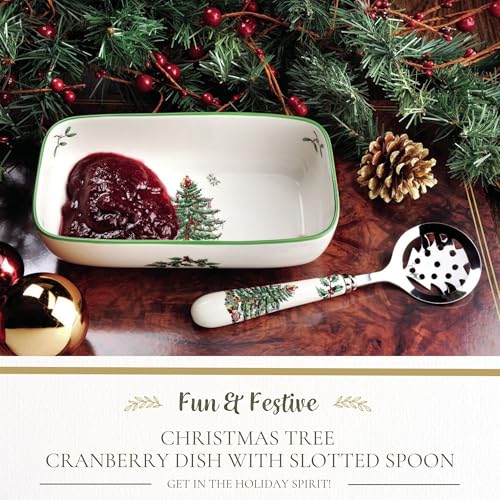 Spode Christmas Tree 14-Inch Tree-Shaped Porcelain Serving Platter H48565