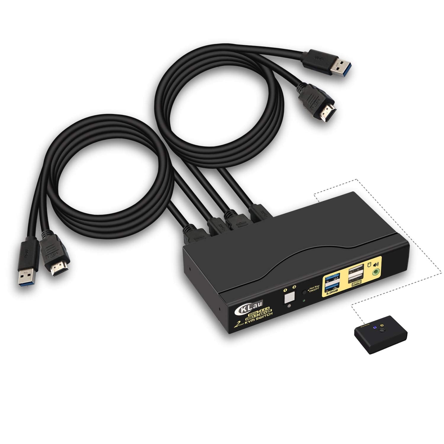 USB-C KVM Switch 4K@60Hz 2 in 1 Out with Audio and USB 2.0 Hub S5620