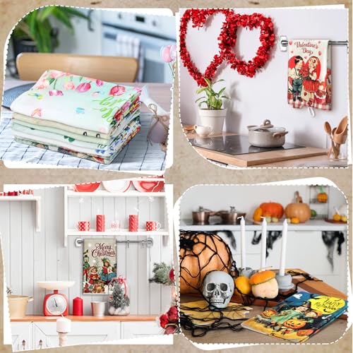 12 Pcs Seasonal Kitchen Towels Set Gnome Style Bright Color K6356