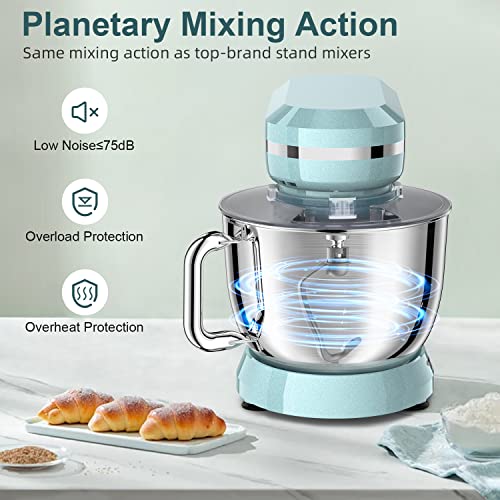 HOWORK Electric Stand Mixer 6.5QT Stainless Steel Bowl, Blue P383969