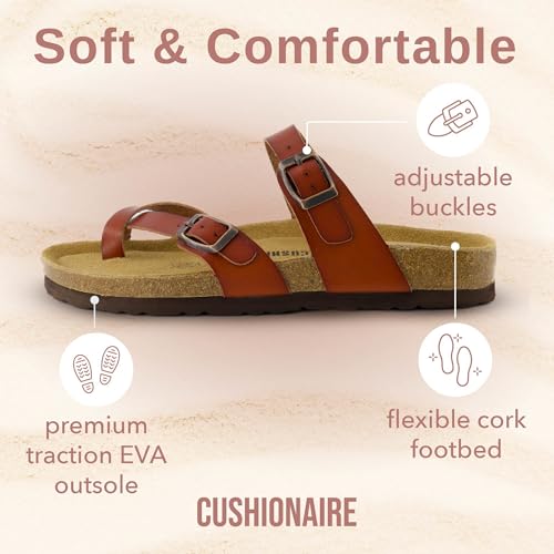 CUSHIONAIRE Women's Luna Cork Footbed Sandal I795