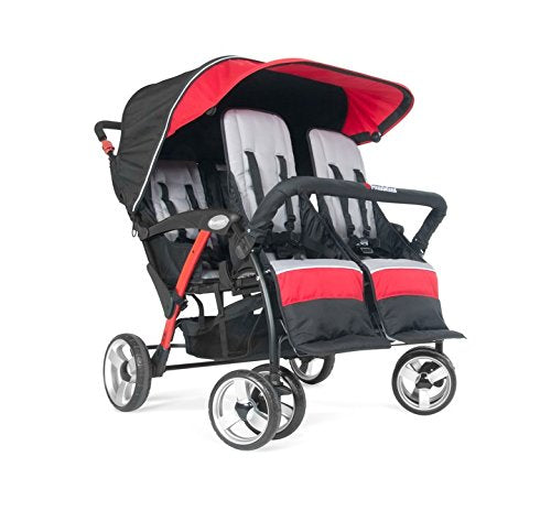 Foundations Quad Sport 4-Passenger Folding Stroller with Canopy, Red U515647