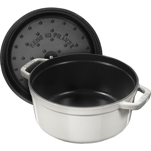 STAUB Cast Iron Dutch Oven 5.5-qt Round Cocotte, Black Matte P4487