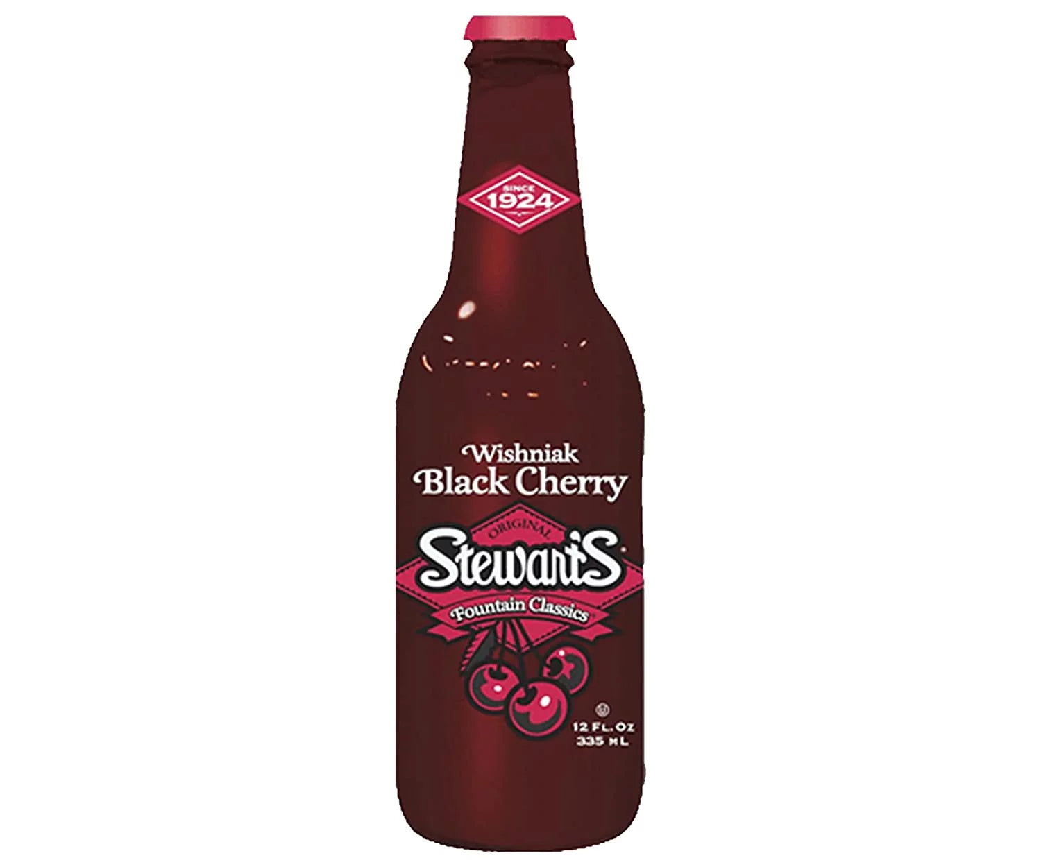 Stewart's Wishniak Black Cherry Soda, 12 fl oz, 12 Glass Bottles F1239