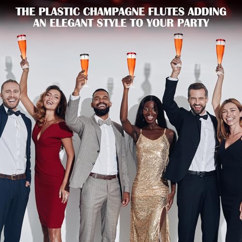 36 Pcs Plastic Champagne Flutes 4.5 oz Clear Toasting Glasses for Party V61372