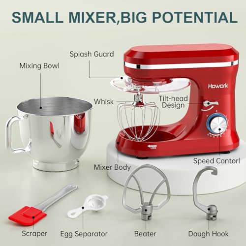 HOWORK Electric Stand Mixer 6.5QT Stainless Steel Bowl, Blue P383969