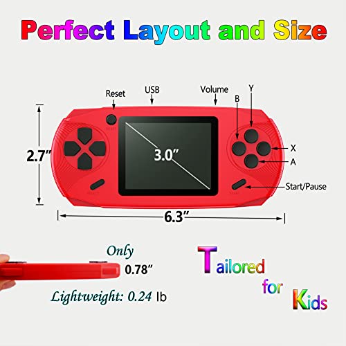 16 Bit Handheld Retro Video Game Player with 3.0'' Screen, Yellow K879