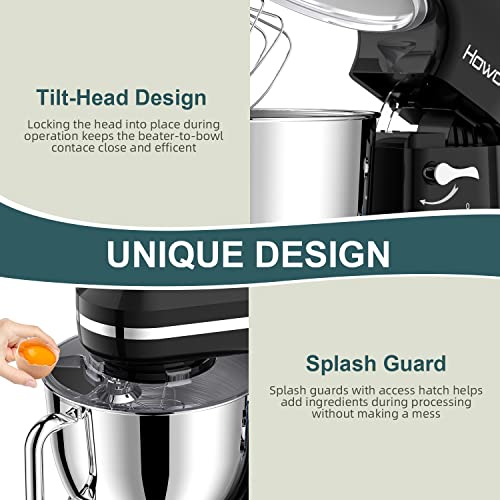 HOWORK Electric Stand Mixer 6.5QT Stainless Steel Bowl, Blue P383969