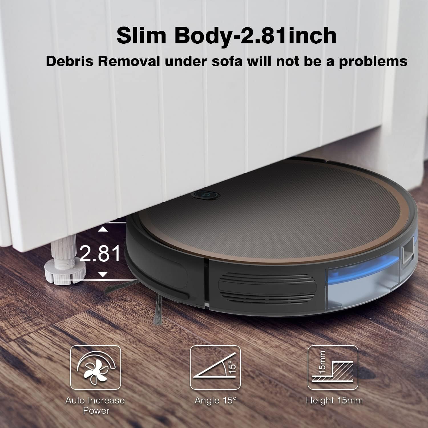 Robot Vacuum Cleaner 2000Pa Suction, 110 Min Runtime, Self-Charging B1979