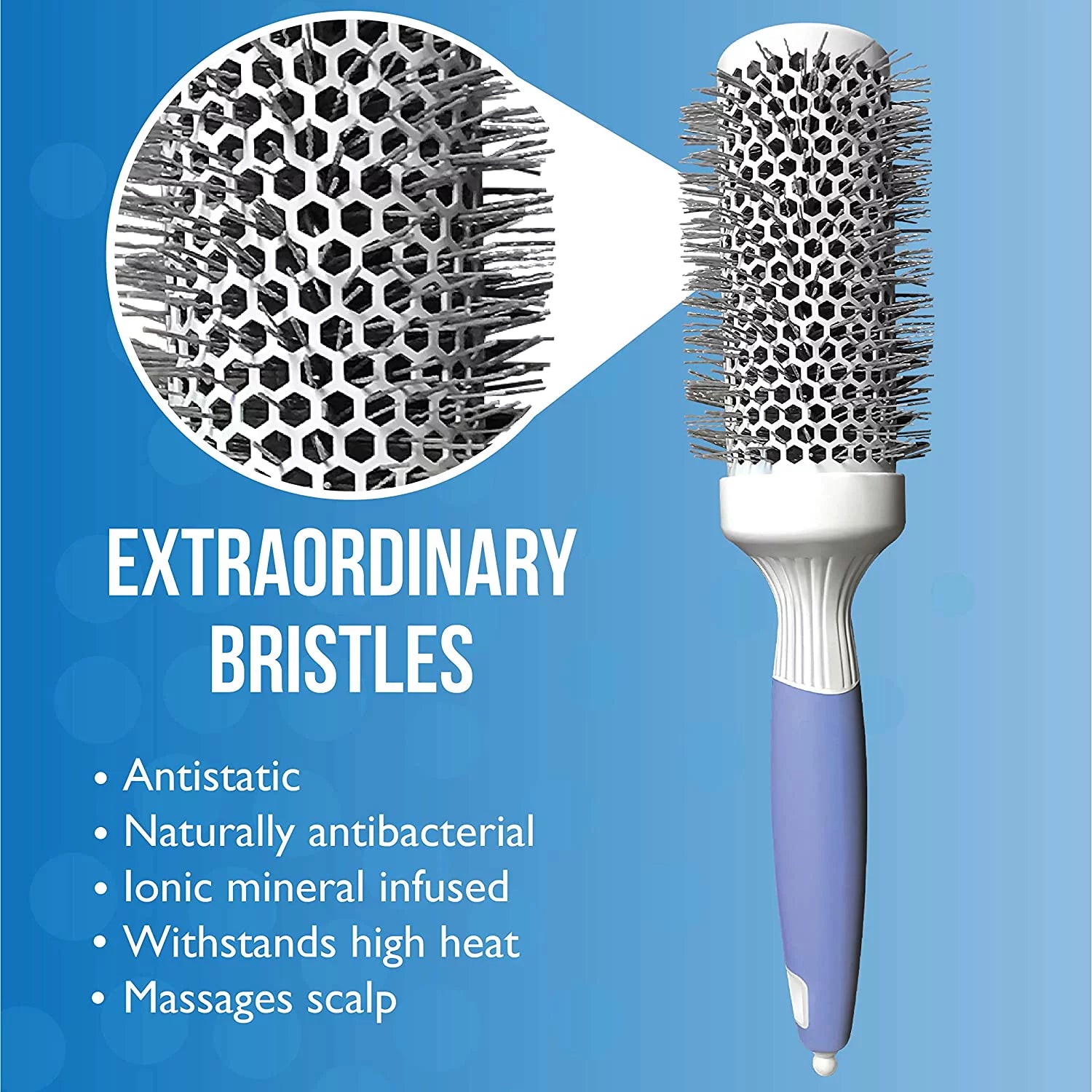 Osensia Ceramic Ion Thermic Round Brush for Blow Drying, 1.3 inch Z728