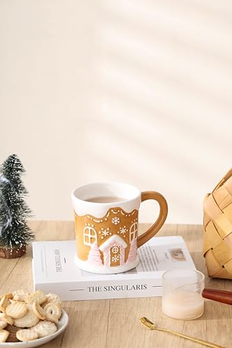 Christmas Mugs with Gingerbread Man Design, 13 oz, Gift Box Included Q496065