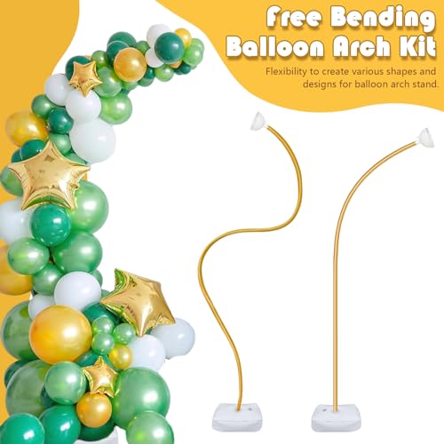 AerWo Balloon Arch Kit 9.35FT & 6FT with Gold Frame Stand for Wedding Party Decor C288064