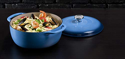 Lodge 6 Quart Enameled Cast Iron Dutch Oven with Lid, Indigo A835868