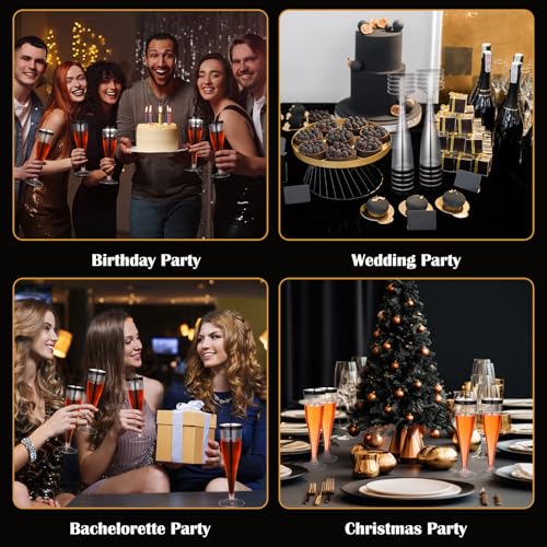 36 Pcs Plastic Champagne Flutes 4.5 oz Clear Toasting Glasses for Party V61372