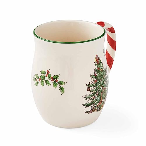 Spode Christmas Tree 14 oz Stoneware Holiday Mugs, Set of 4 V325