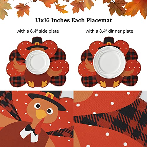 Snowflake Burlap Christmas Placemats Set of 4 for Round Table H634