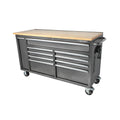 Husky 61 in. W 10-Drawer, Deep Tool Chest Mobile Workbench in Metallic Silver Wi