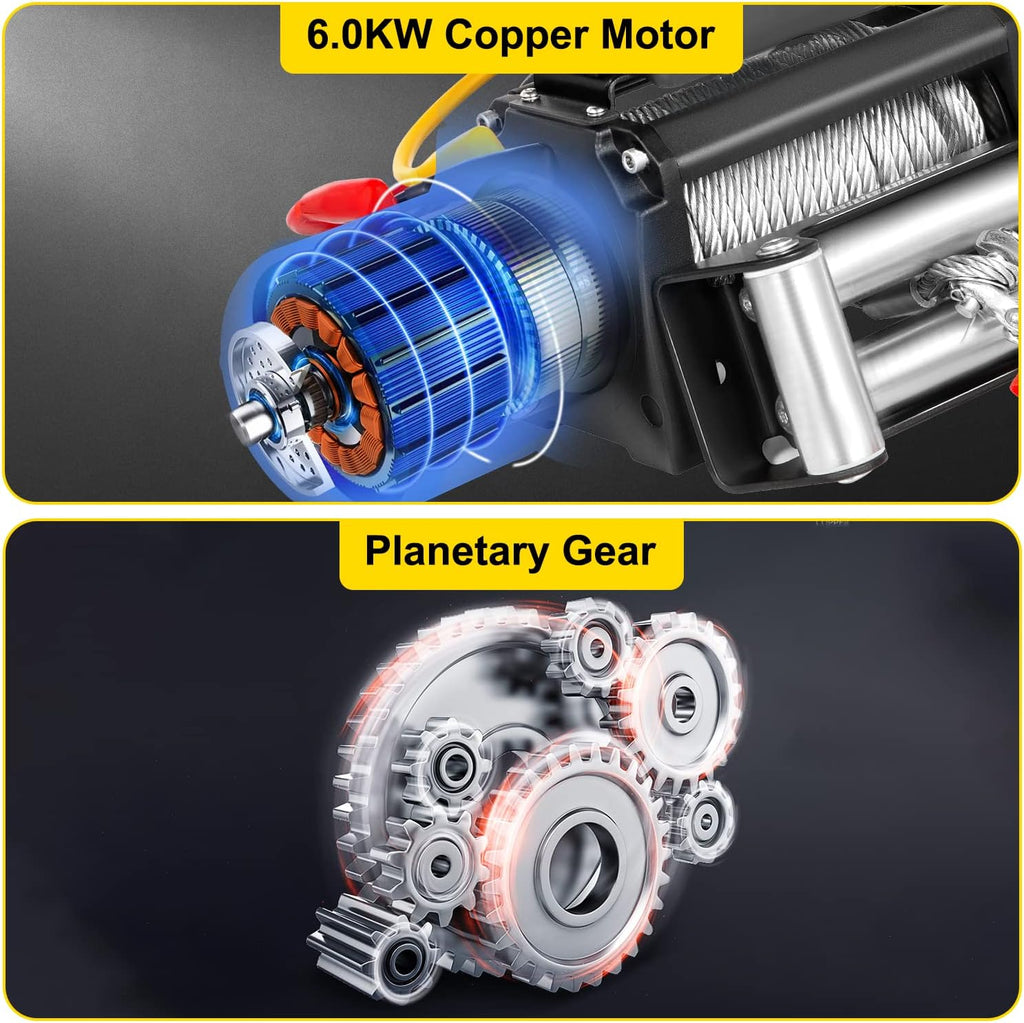 VEVOR Electric Winch 15500lb Truck Winch with Wireless Remote Control B633
