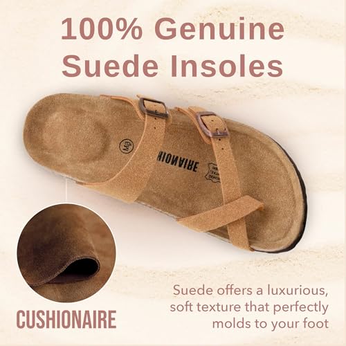 CUSHIONAIRE Women's Luna Cork Footbed Sandal I795