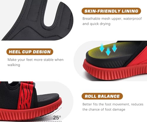 KuaiLu Men's Orthotic Sandals Athletic Recovery Slides with Arch Support Q91398