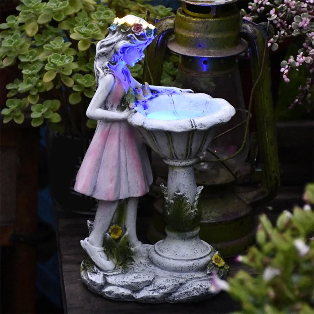 Large Resin Garden Statue LED Light Outdoor Decor C56407