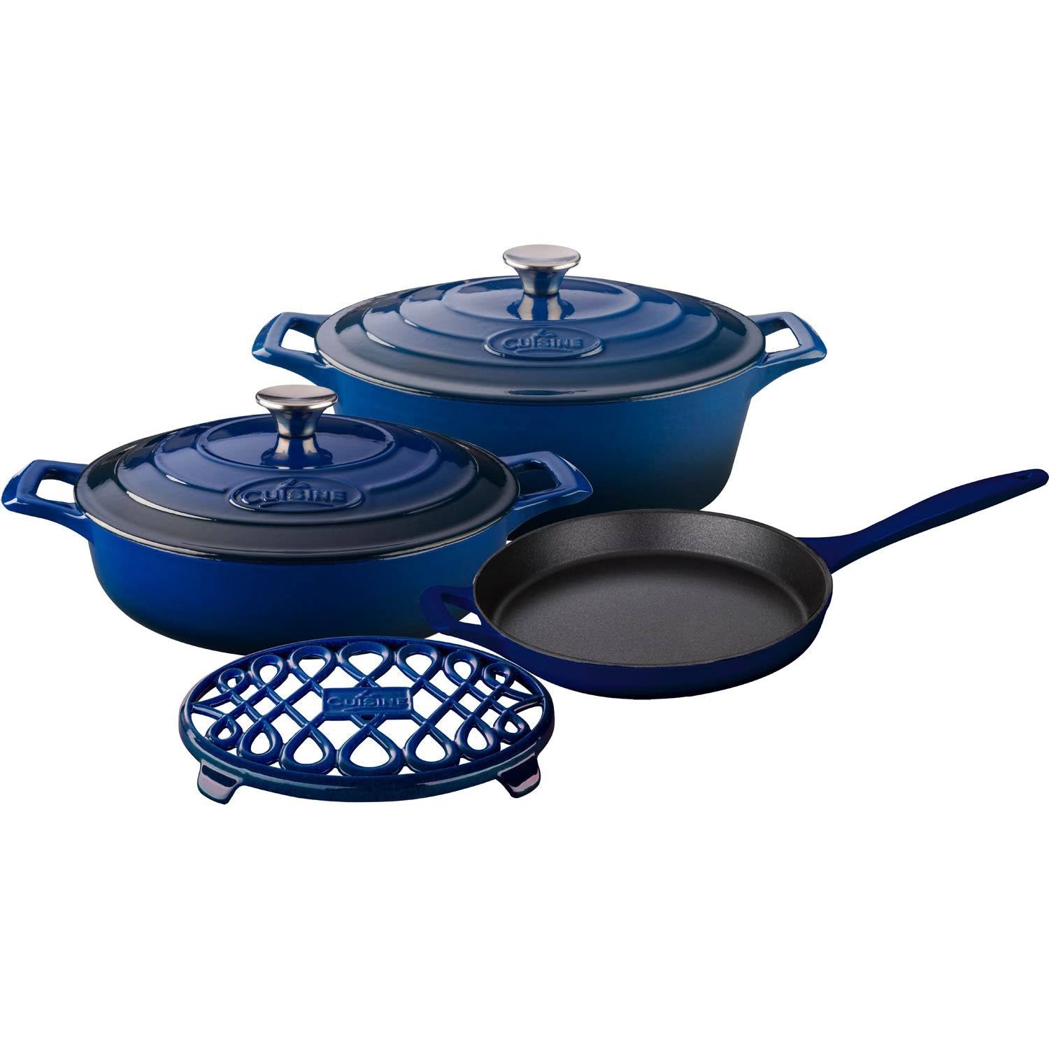 La Cuisine Pro 6-Piece Enameled Cast Iron Cookware Set, Oval Casserole