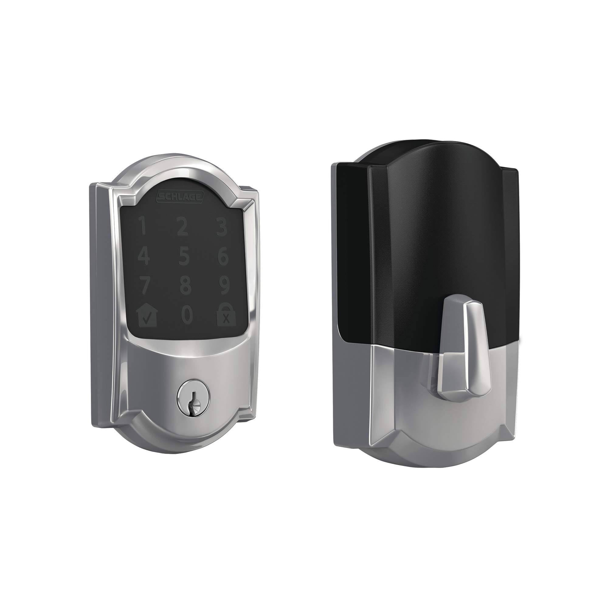 Schlage BE489WB Cam 625 Encode Deadbolt Smart Lock | WiFi Touchscreen Keypad, Bright Chrome