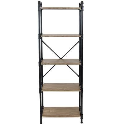 Charlcombe 40x22 H x 24x22 W Steel Etagere Bookcase Trent Austin Design Color: Brown, Size: (5 Shelves) 71” H x 24” W x 12” D