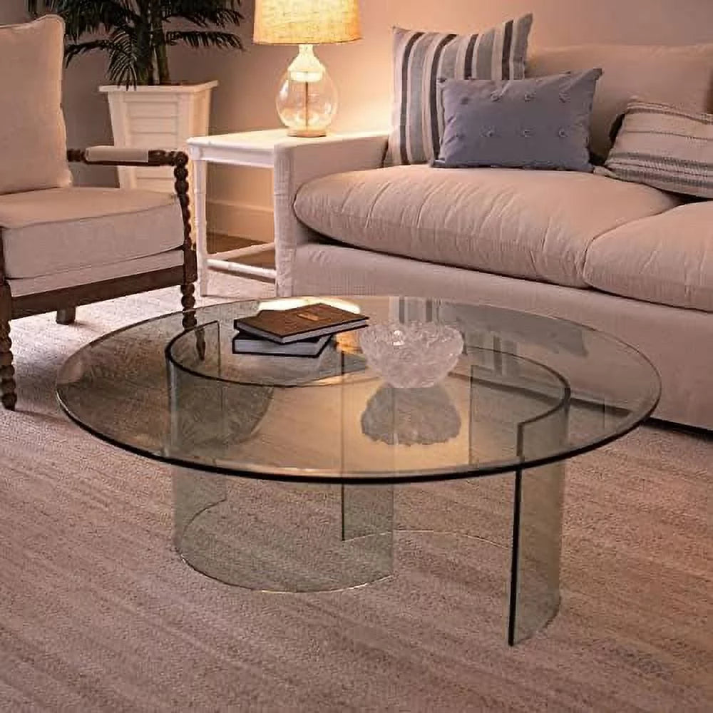 TJUNBOLIFE 38" Round Tempered Glass Table Top T455685