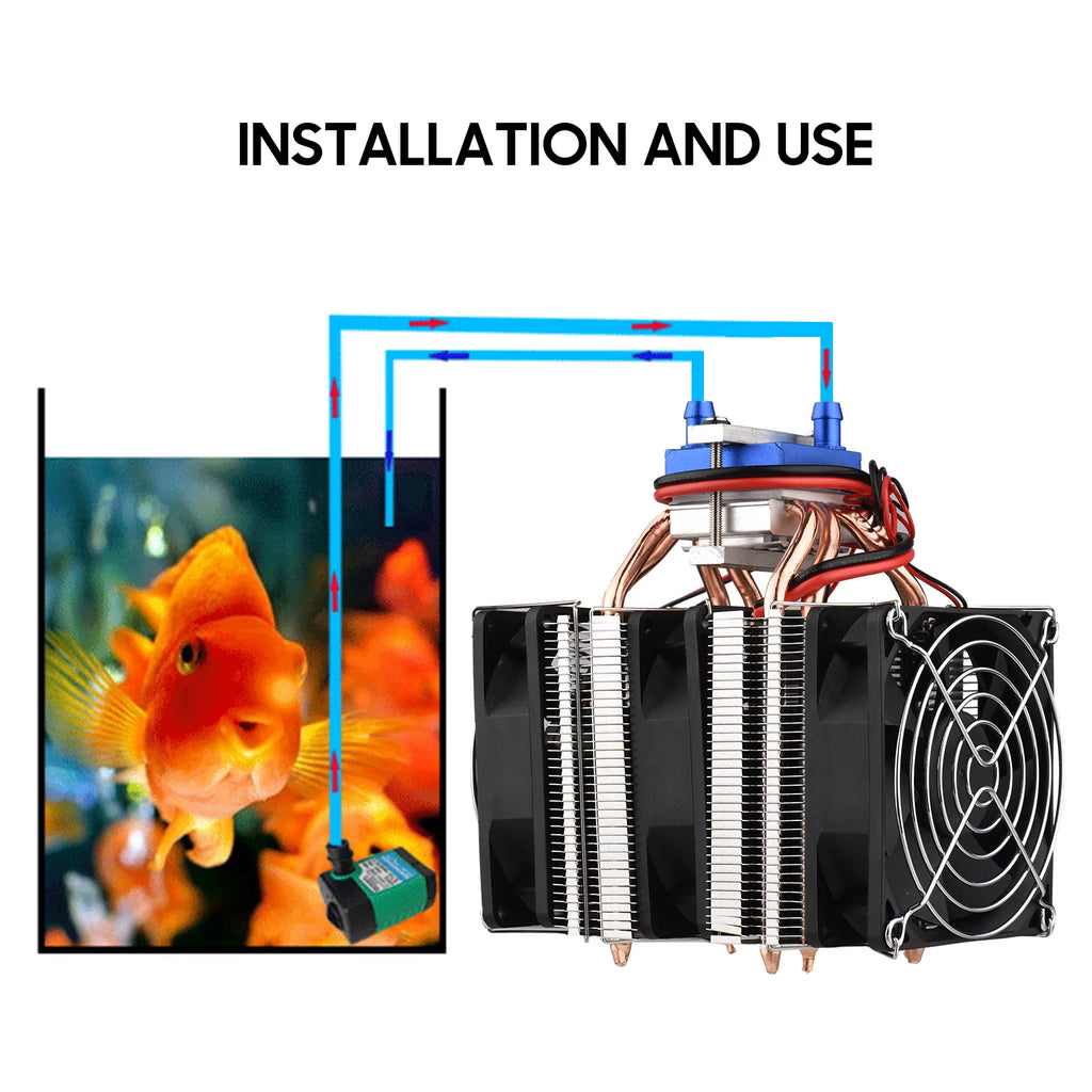 Walmeck 120W Semiconductor Refrigeration Aquarium Chiller for 30L Fish Tank A638