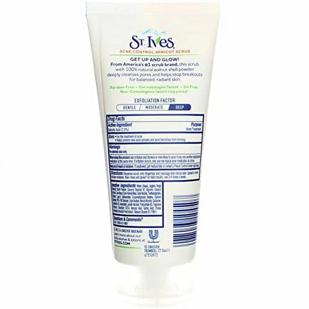 St. Ives Acne Control Medicated Apricot Scrub, 6 Oz (3 Pack) H94372