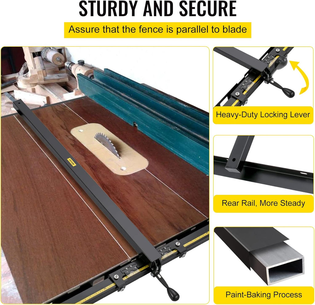 VEVOR Table Saw Fence System 37×57 with Front Guide Bar S640
