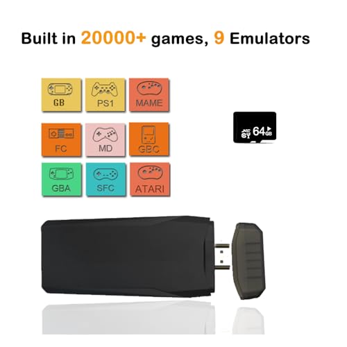 Retro Game Console with 20000+ Built-in Games, 4K HDMI, Dual Controllers D706097