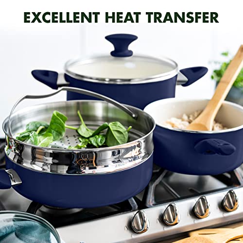 GreenPan Rio 16 Piece Cookware Set, Hard Anodized Ceramic Nonstick, Black C3064