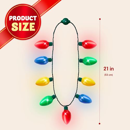 JOYIN Christmas LED Light Up Bulb Necklaces 6 Pack D86322