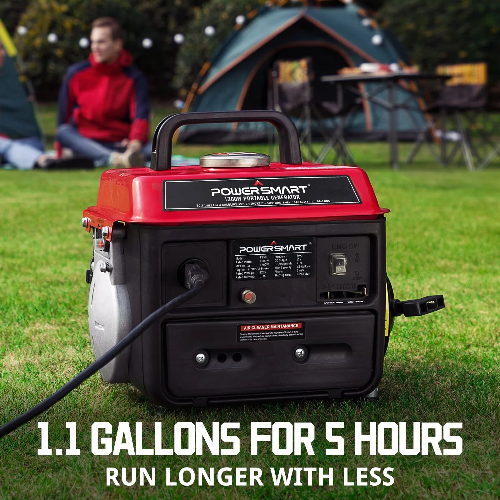 PowerSmart 1200W Portable Inverter Generator, Gas Powered J750984