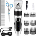 Bonve Pet Dog Clippers, Dog Grooming Kit Quiet Electric Pet Clippers Cordless Rechargeable Professional Dog Hair Clippers for Thick Coats Dogs Cats Pets Pack of 2