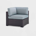Crosley Brands Biscayne Outdoor Wicker Corner Chair Mist/Brown