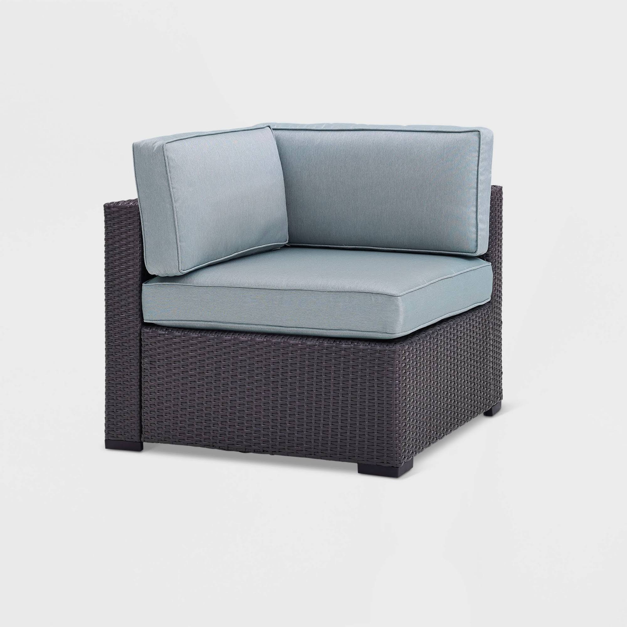 Crosley Brands Biscayne Outdoor Wicker Corner Chair Mist/Brown